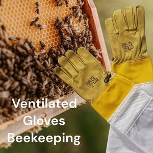 NEW Professional Beekeeping Ventilated Gloves Leather With Long Sleeves Size 2XL